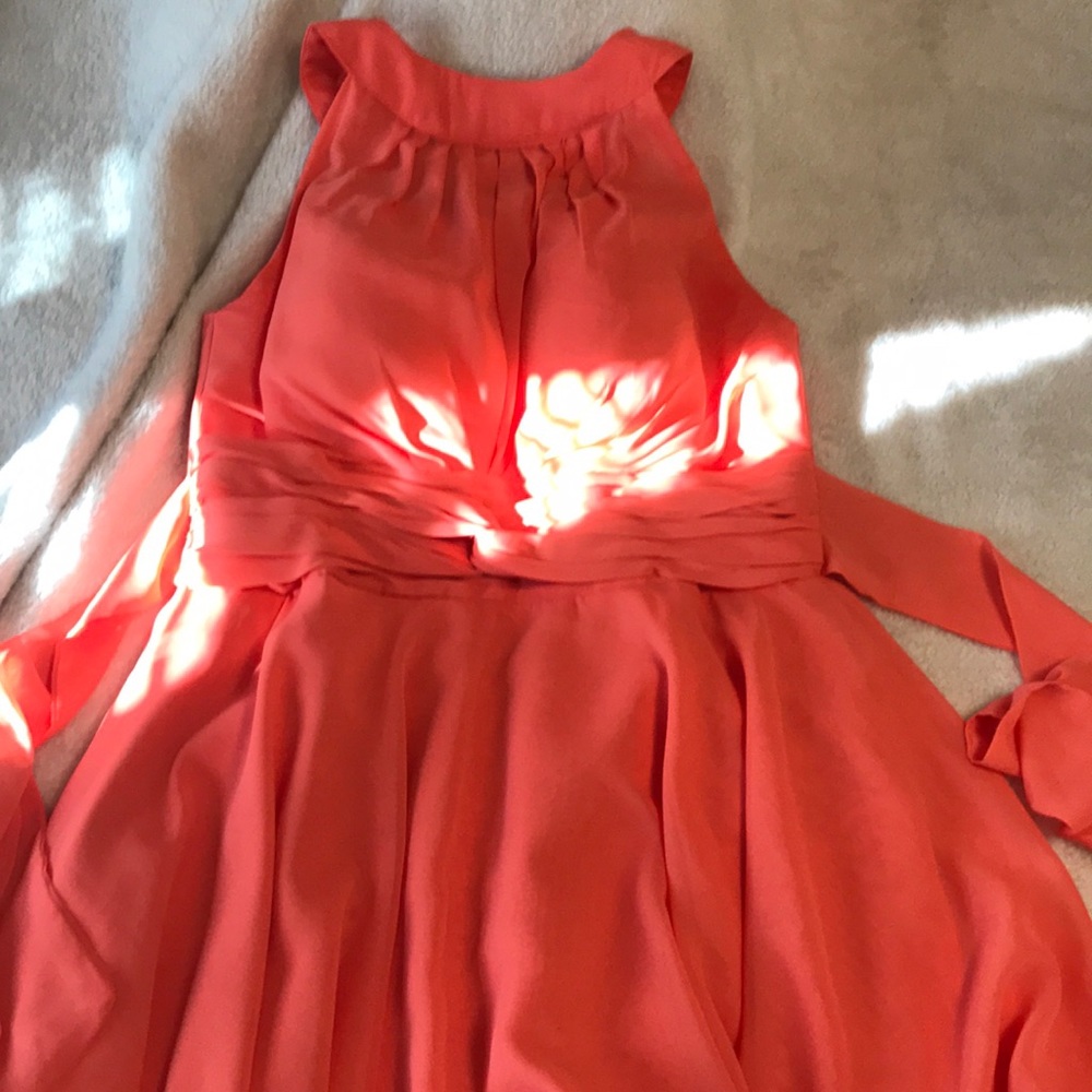 Peach colored dress